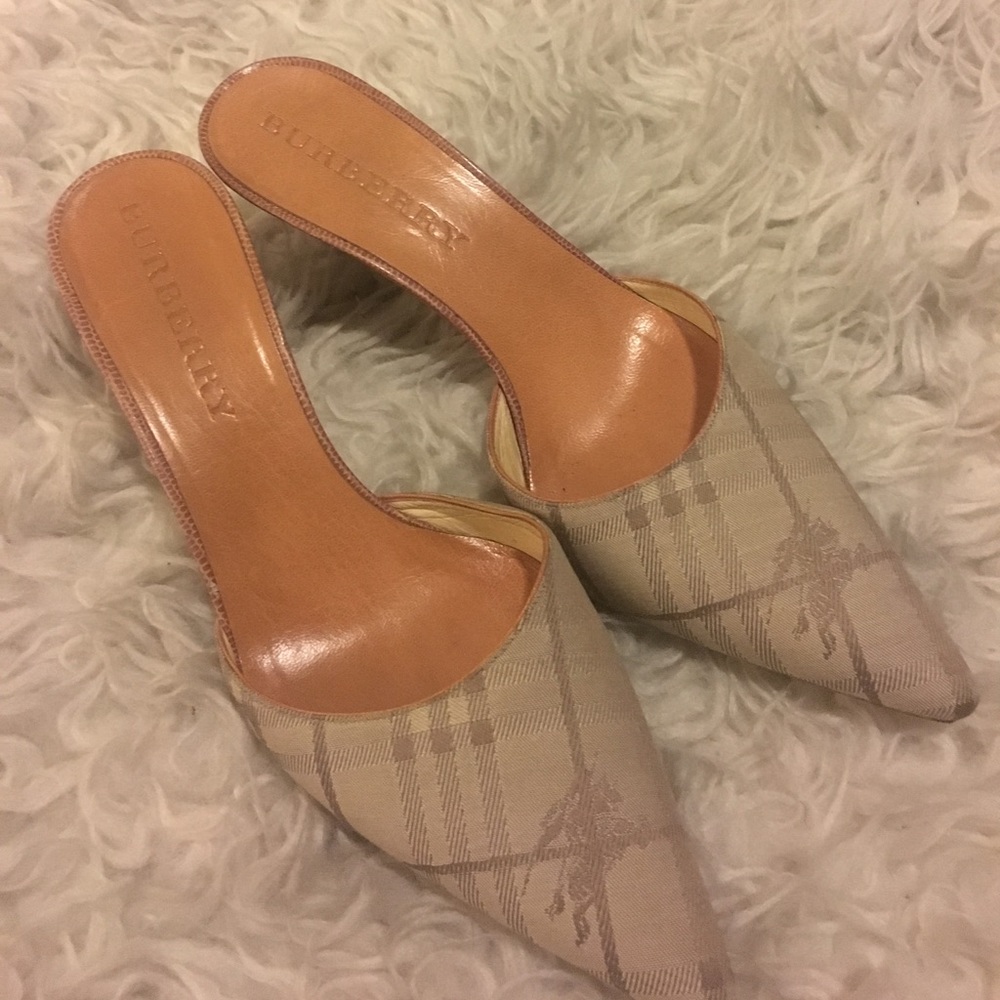 RARE Vintage Burberry Monogram Mules